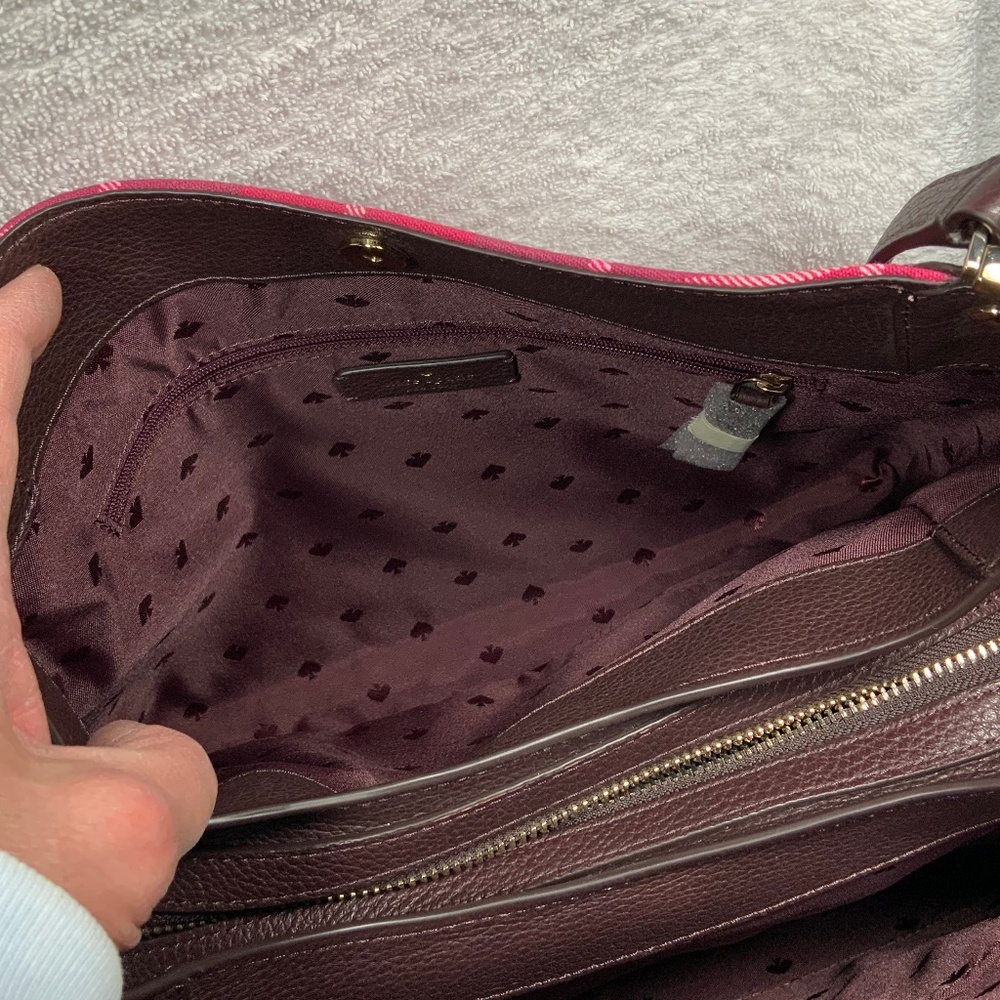 NWOT ♠️ Kate Spade Plaid Leila Medium Triple Compartment Shoulder Bag - Picture 7 of 14